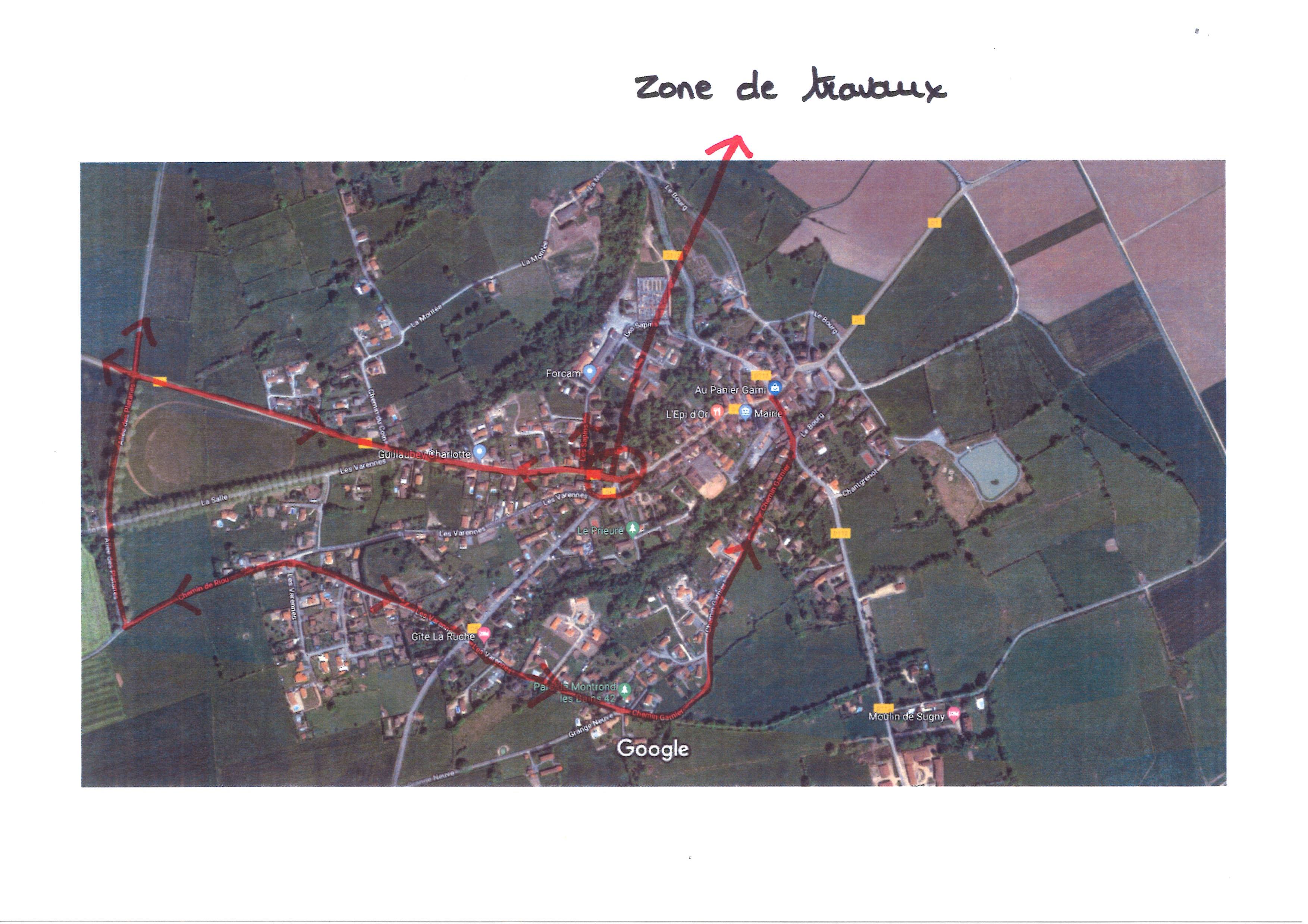 zone de travaux du 01 au 05 avril 2019