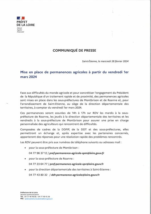 communique de presse