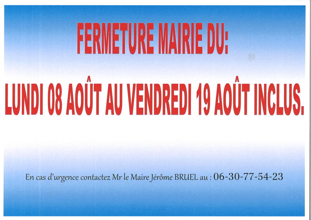 fermeture mairie