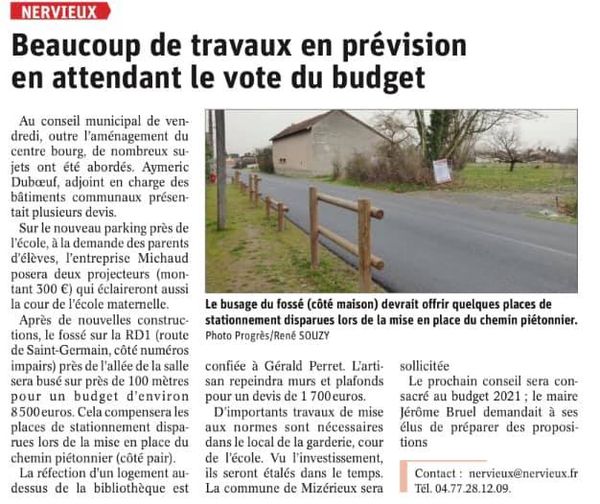 travaux en prévision